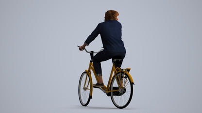 photogrammetry 3D man casual cycling, realistic human model archviz FBX, front view render