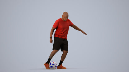 3D people model man sport, scanned human for 3ds Max rendering, side view render