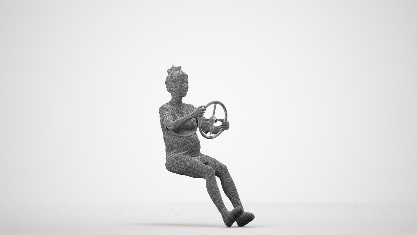 3D scanned boy driving casual, photorealistic archviz people for Enscape and SketchUp, wireframe side view