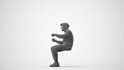 3D scanned man sitting casual, photorealistic archviz people for Enscape and SketchUp, square thumbnail
