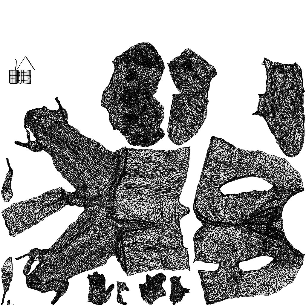 3D people model woman hospitality, scanned human for 3ds Max rendering, wireframe top-down view