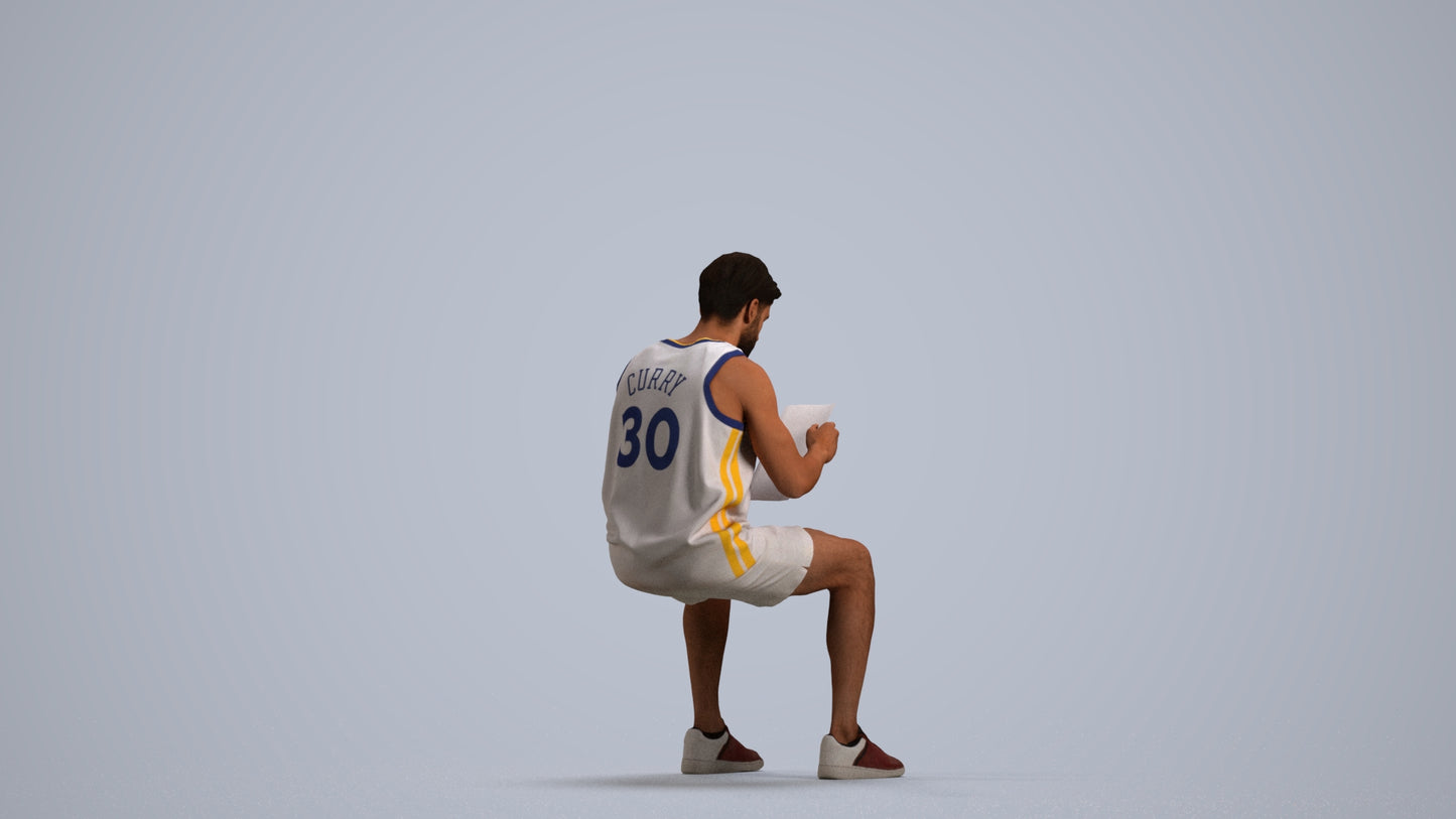 photogrammetry 3D man sport, realistic human model archviz FBX, front view render