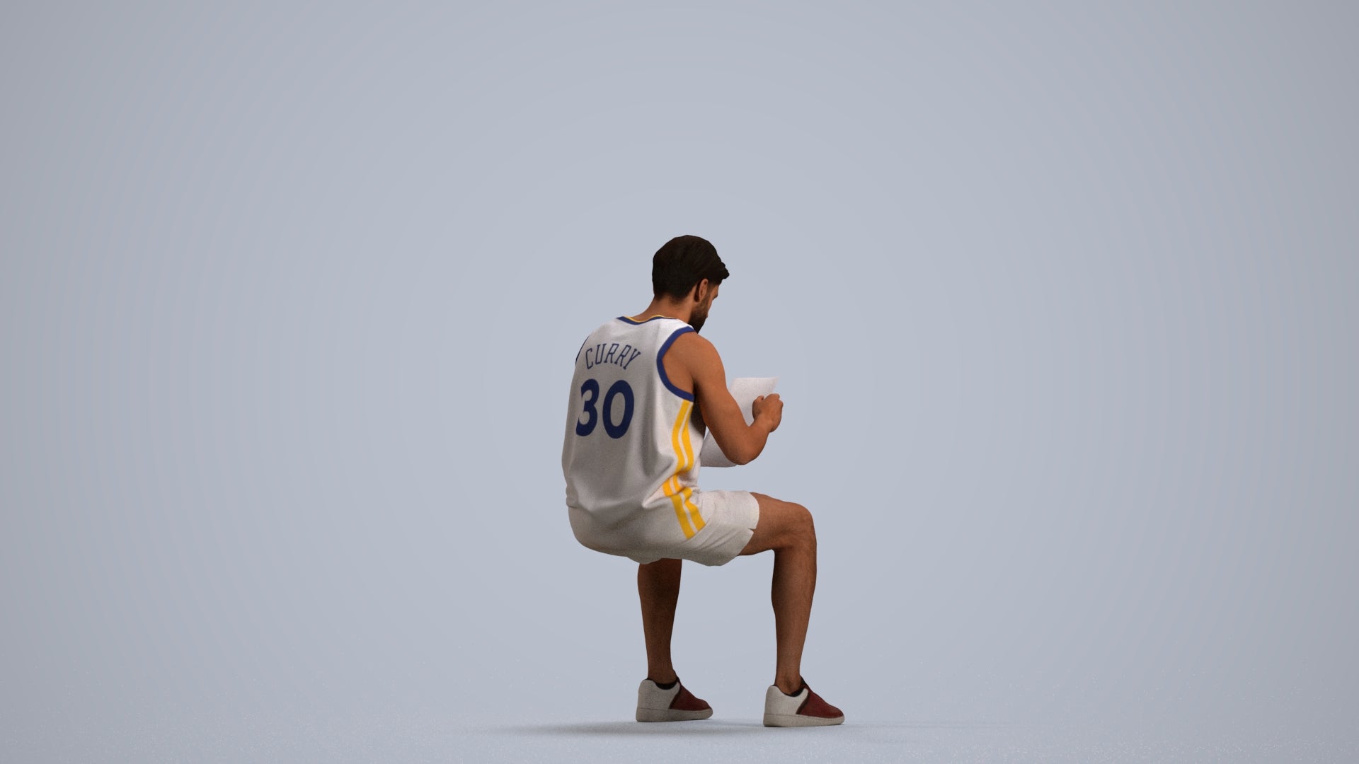 photogrammetry 3D man sport, realistic human model archviz FBX, front view render