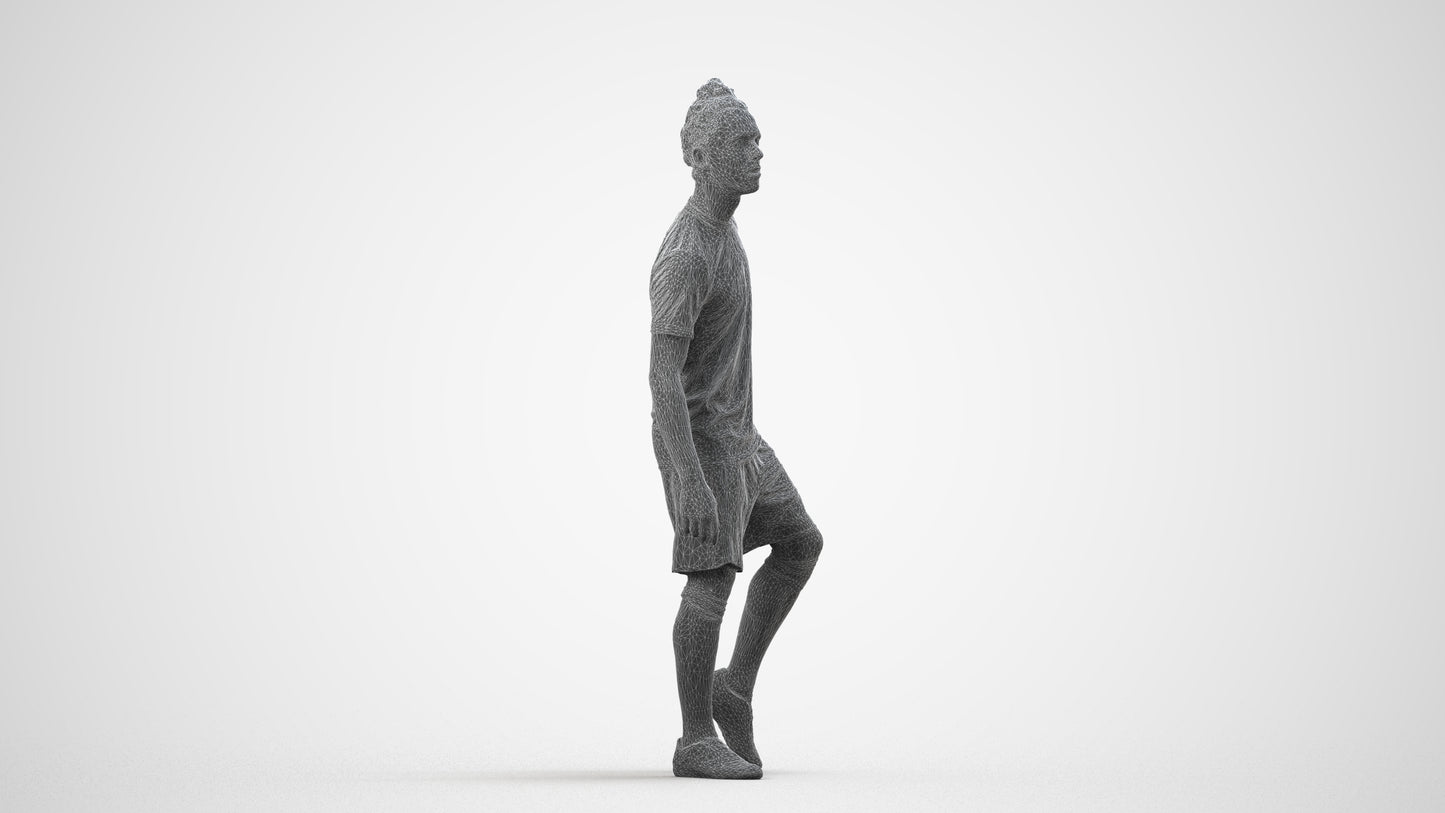 realistic 3D human man sport, archviz people FBX OBJ for Blender, wireframe side view