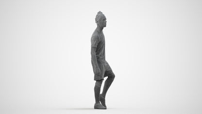 realistic 3D human man sport, archviz people FBX OBJ for Blender, wireframe side view