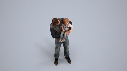 photogrammetry 3D boy casual kids, realistic human model archviz FBX, back view render