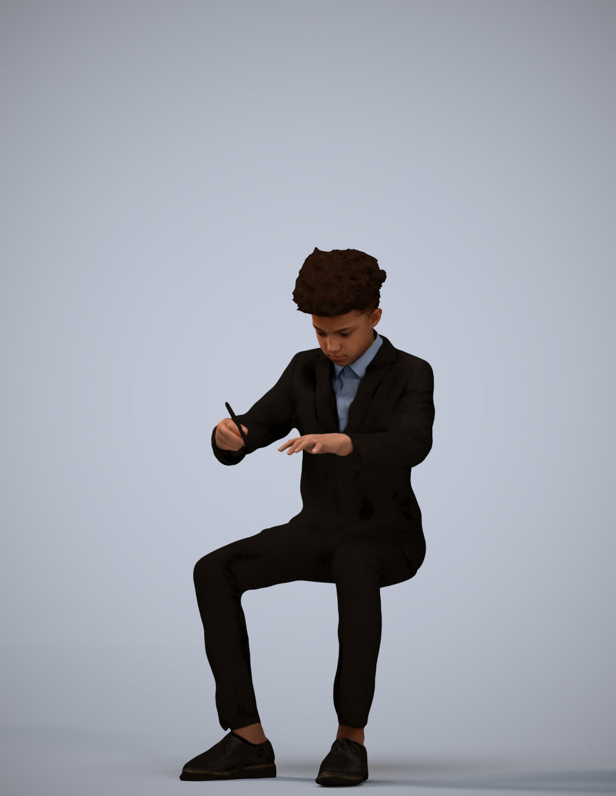 3D human model boy kids, photogrammetry scanned person for archviz