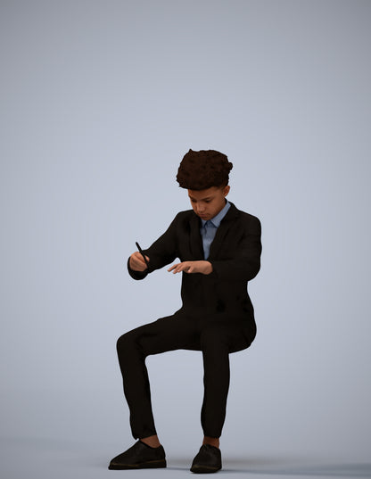 3D human model boy kids, photogrammetry scanned person for archviz