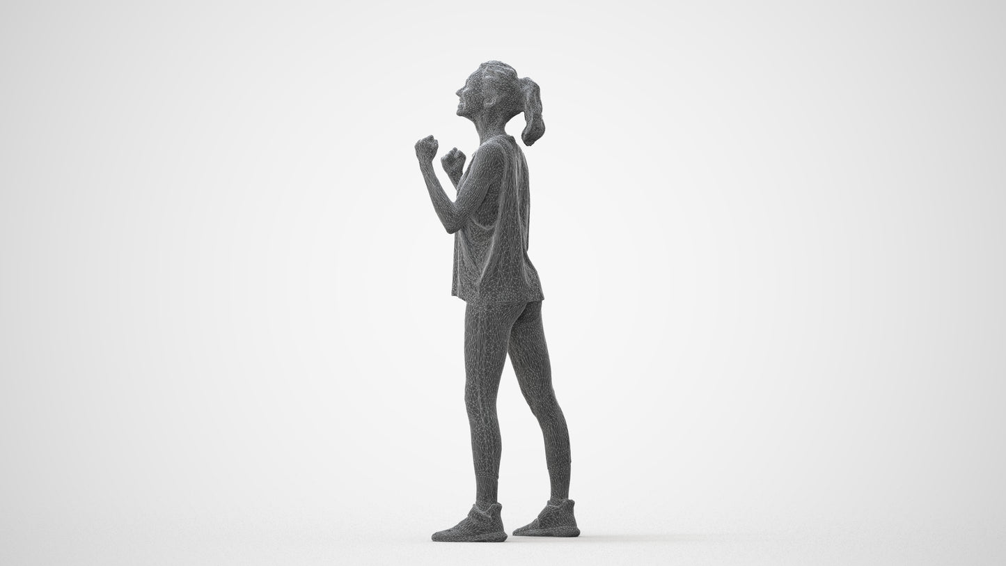 realistic 3D human woman sport, archviz people FBX OBJ for Blender, square thumbnail