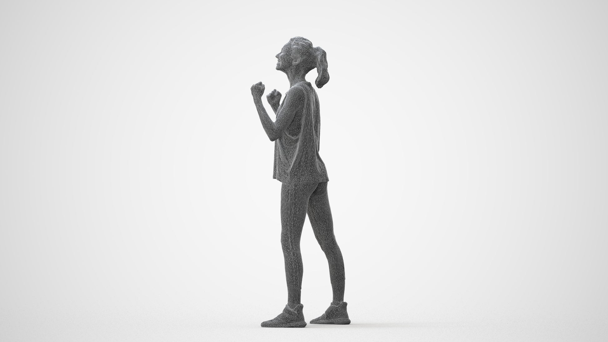 realistic 3D human woman sport, archviz people FBX OBJ for Blender, square thumbnail