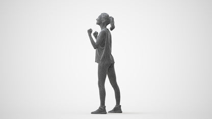 realistic 3D human woman sport, archviz people FBX OBJ for Blender, square thumbnail