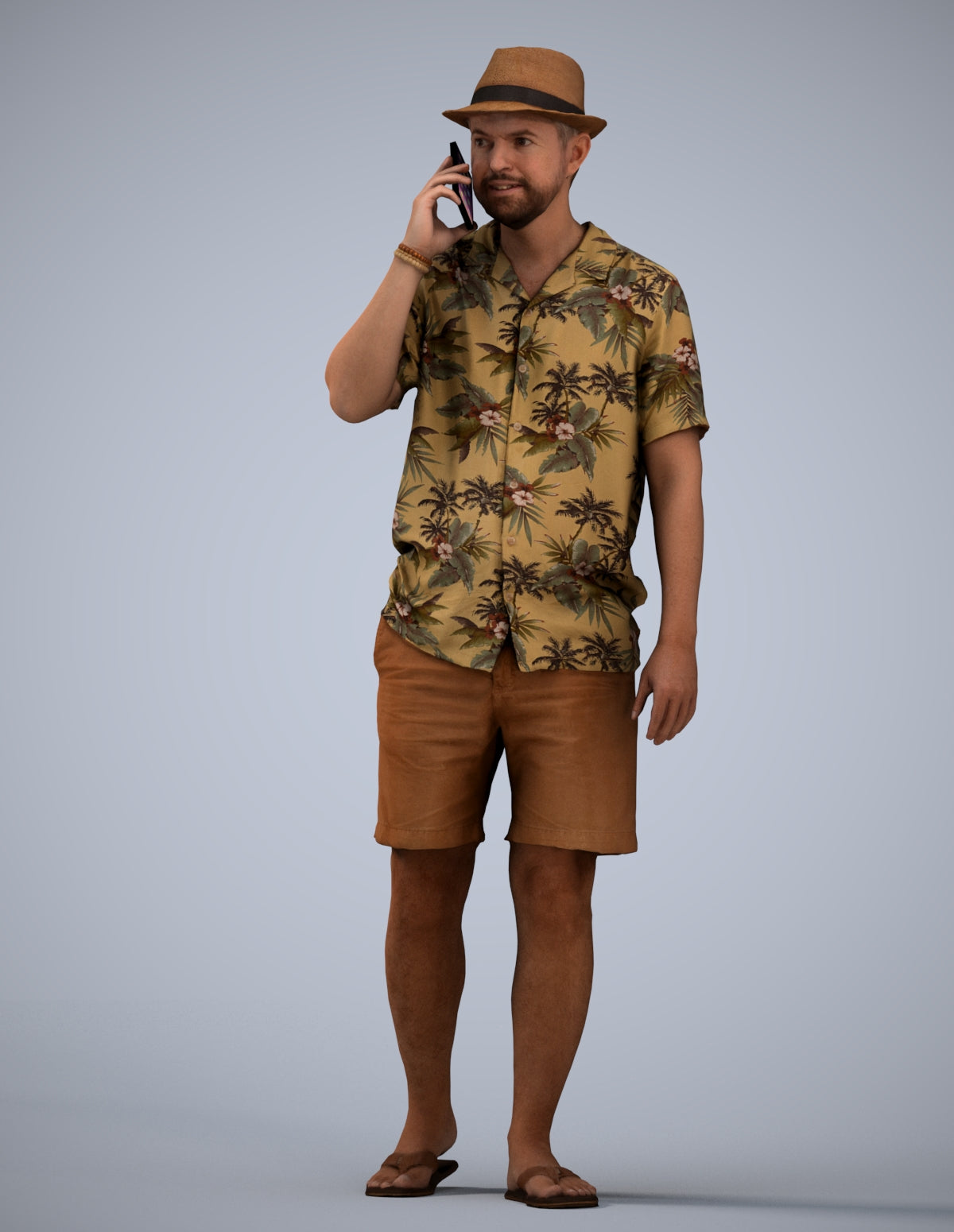 3D human model man walking, photogrammetry scanned person for archviz