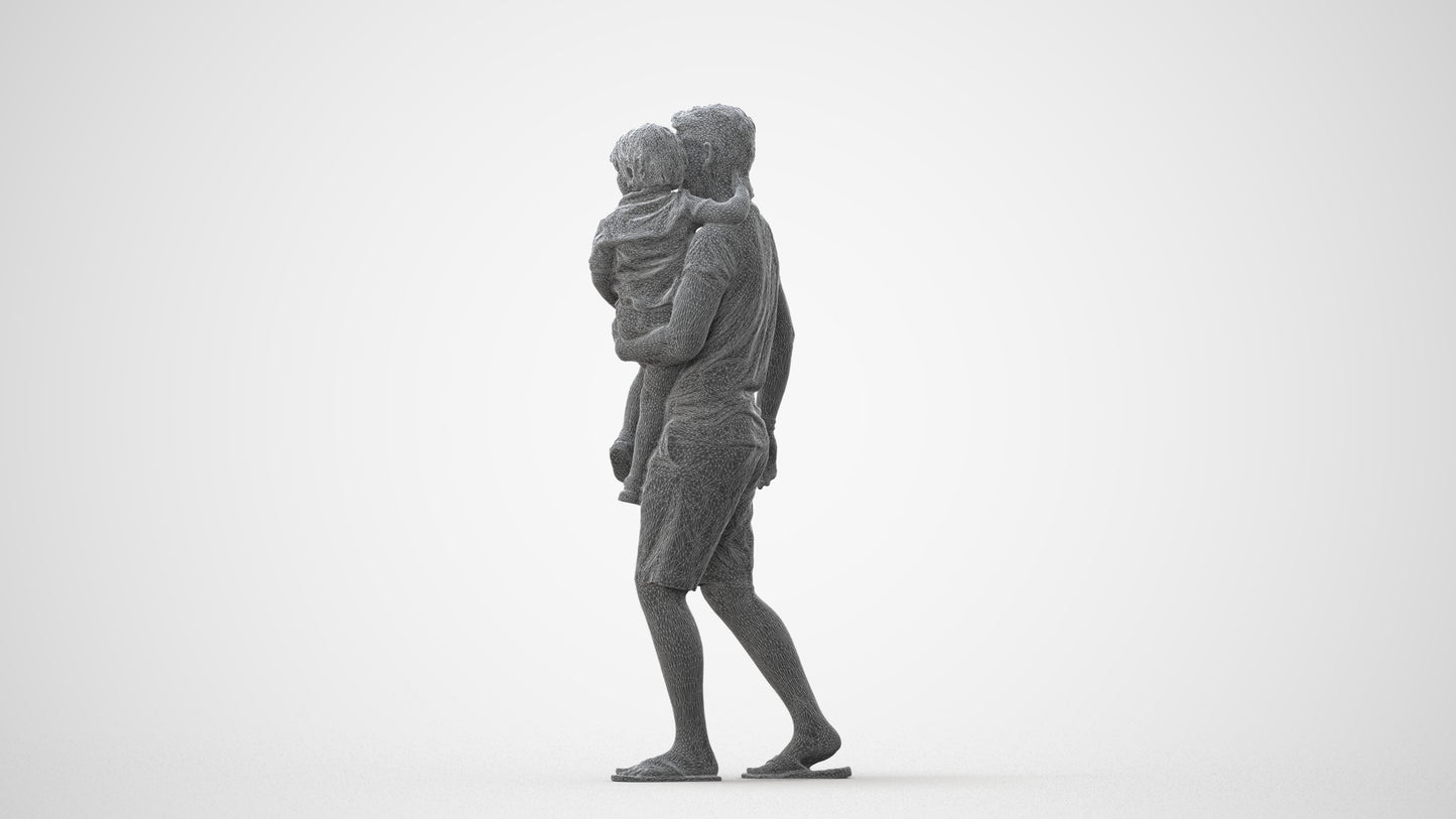 realistic 3D human boy casual kids, archviz people FBX OBJ for Blender, square thumbnail