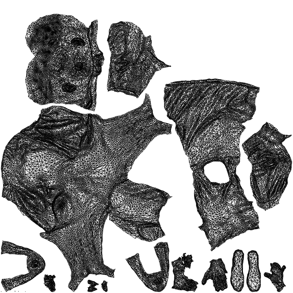 3D human model woman kids, photogrammetry scanned person for archviz, wireframe top-down view