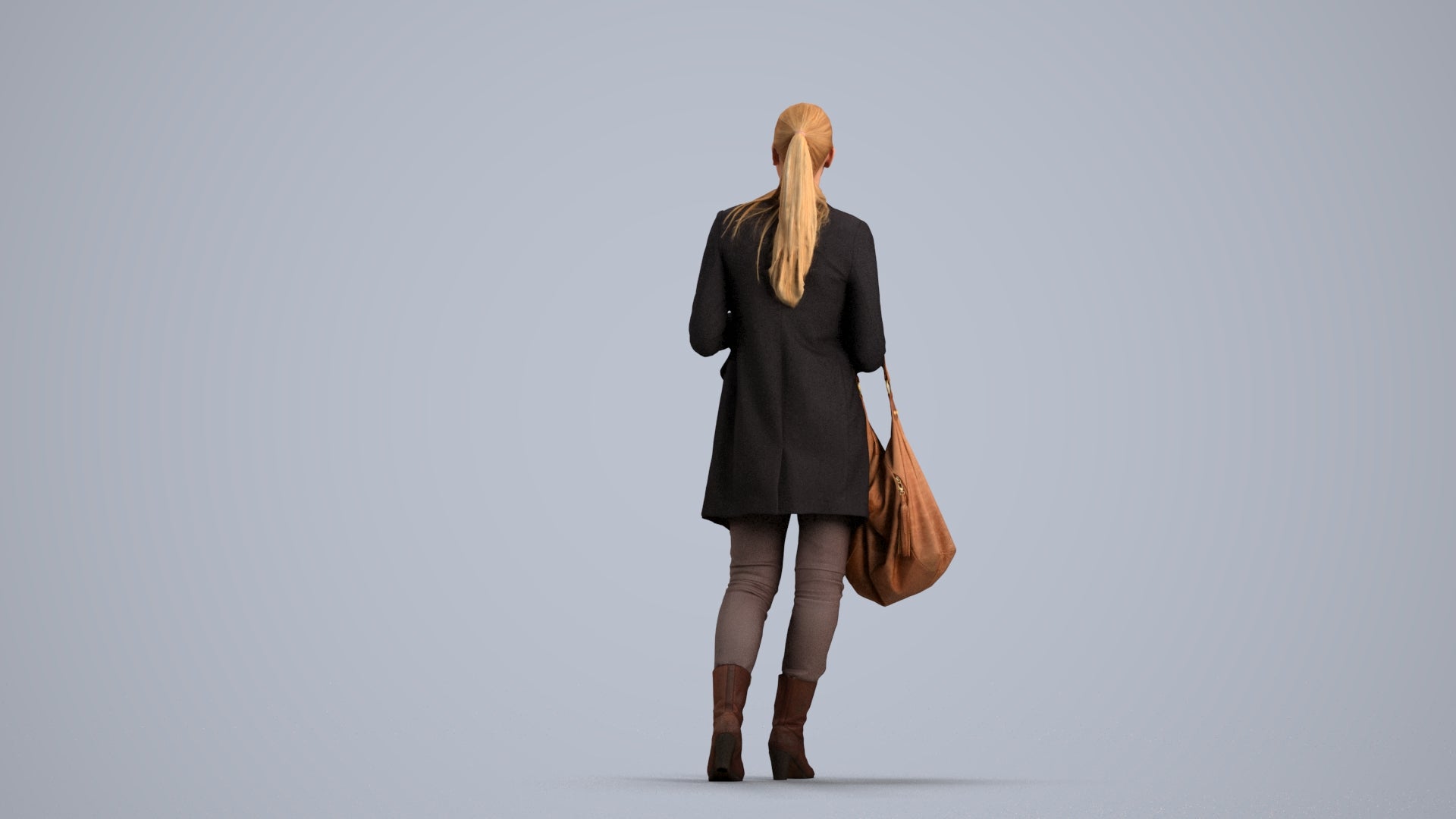 scanned 3D woman business walking, photogrammetry people for Enscape and V-Ray, front view render