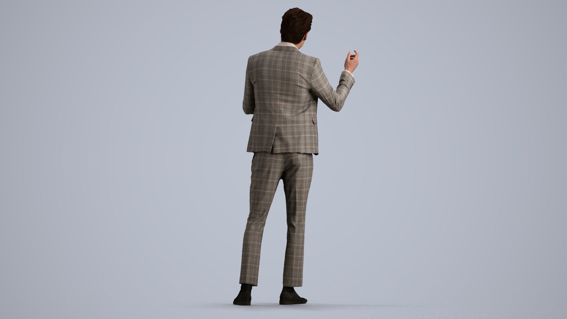 scanned 3D man business, photogrammetry people for Enscape and V-Ray, front view render