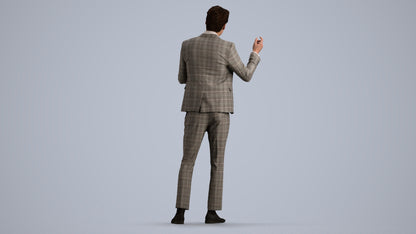 scanned 3D man business, photogrammetry people for Enscape and V-Ray, front view render