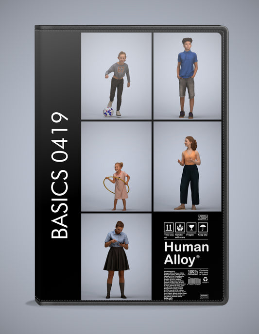 3D people models kids bundle, 5 scanned humans for 3ds Max rendering