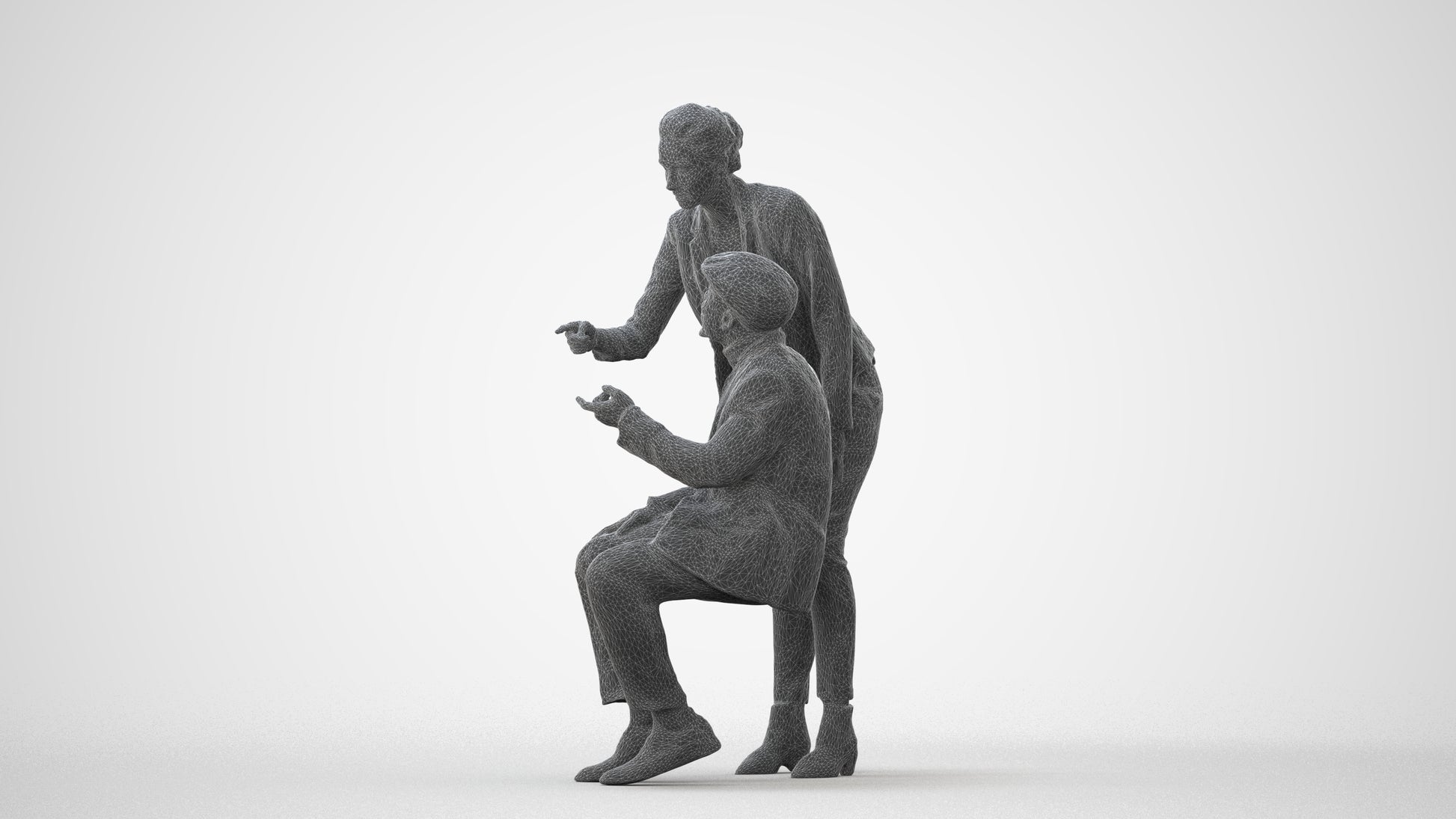 realistic 3D woman business, scanned archviz people for Blender and 3ds Max, square thumbnail