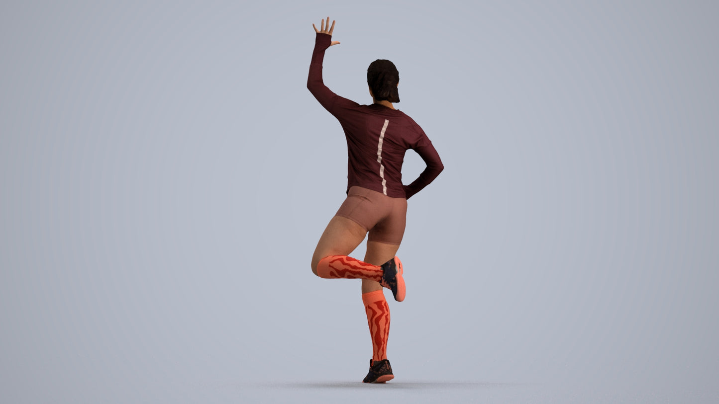 realistic 3D woman sport, scanned archviz people for Blender and 3ds Max, front view render