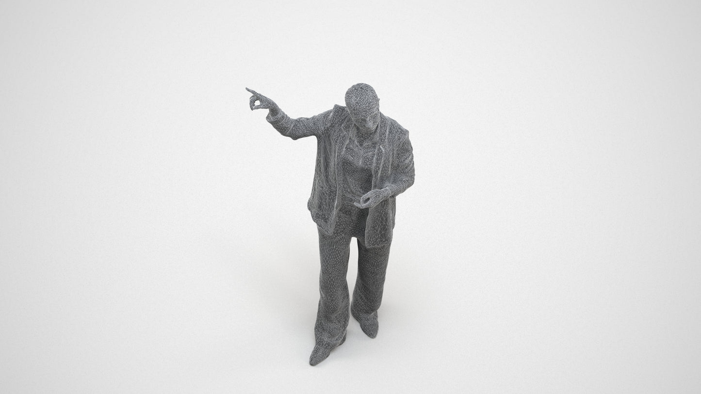 3D scanned woman business, photorealistic archviz people for Enscape and SketchUp, wireframe three-quarter view