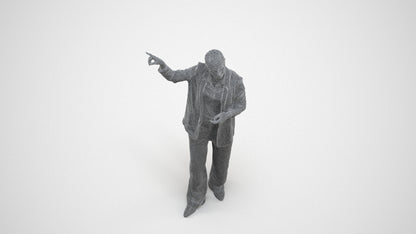 3D scanned woman business, photorealistic archviz people for Enscape and SketchUp, wireframe three-quarter view
