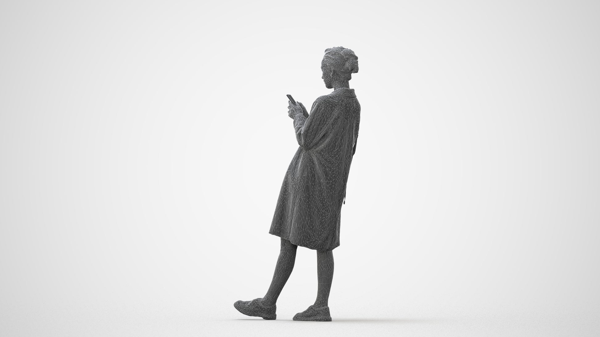 realistic 3D people woman casual standing, render-ready for V-Ray and Corona, FBX OBJ, square thumbnail
