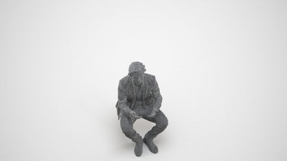 realistic 3D people man business, render-ready for V-Ray and Corona, FBX OBJ, wireframe three-quarter view