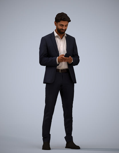 3D people model man business, scanned human for 3ds Max rendering