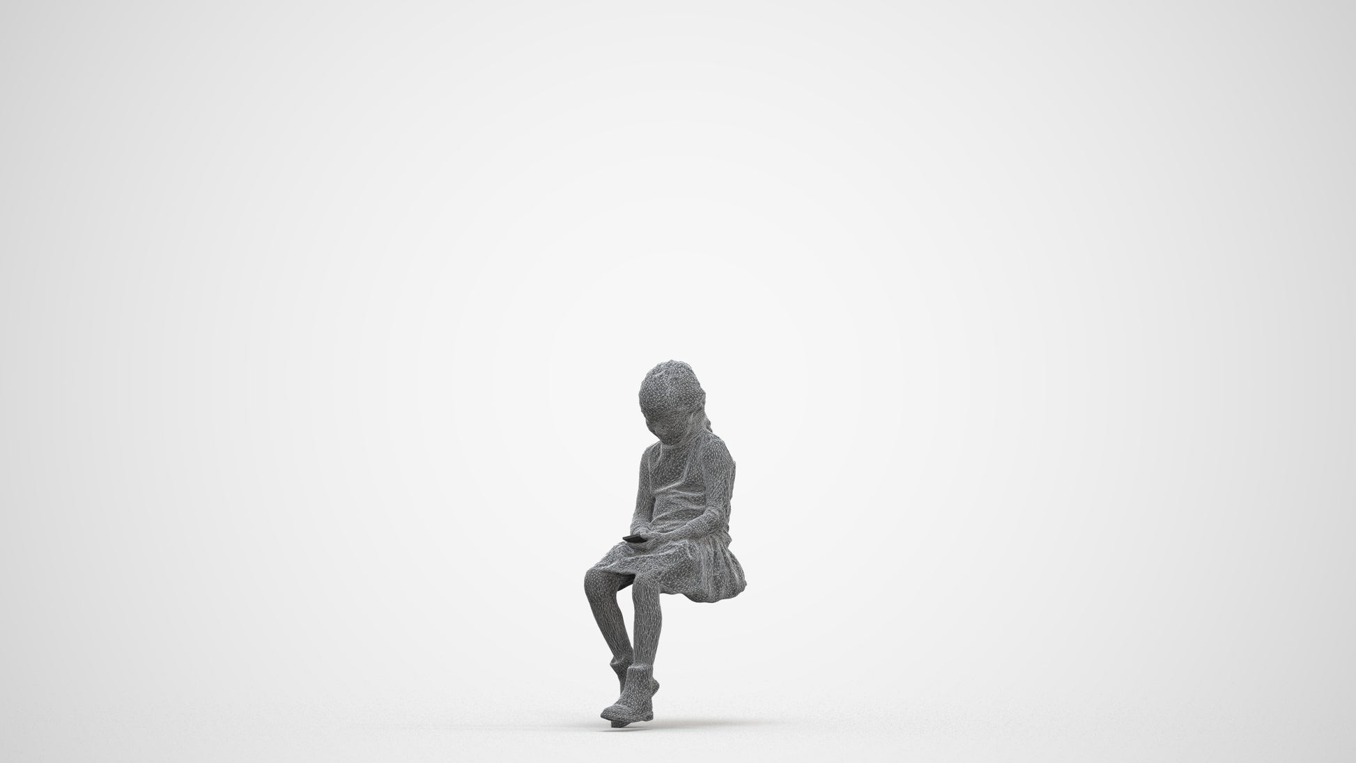 realistic 3D people girl casual kids, render-ready for V-Ray and Corona, FBX OBJ, three-quarter front view render