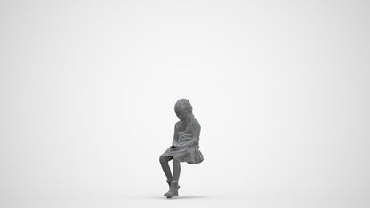 realistic 3D people girl casual kids, render-ready for V-Ray and Corona, FBX OBJ, three-quarter front view render
