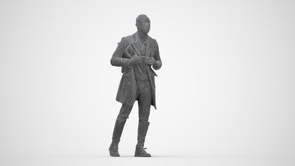 3D people model man casual walking, scanned human for 3ds Max rendering, wireframe back view
