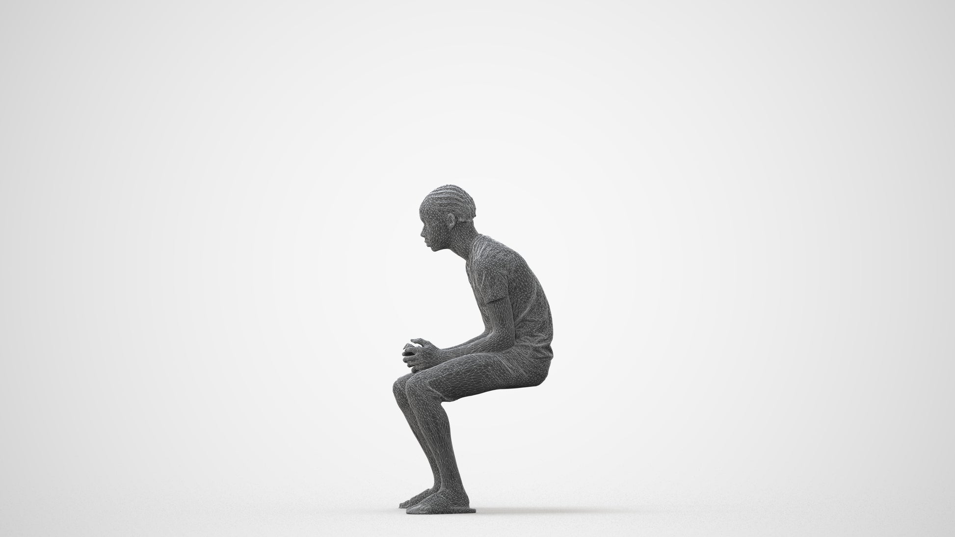 3D human model boy casual kids, photogrammetry scanned person for archviz, square thumbnail