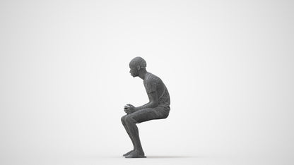 3D human model boy casual kids, photogrammetry scanned person for archviz, square thumbnail