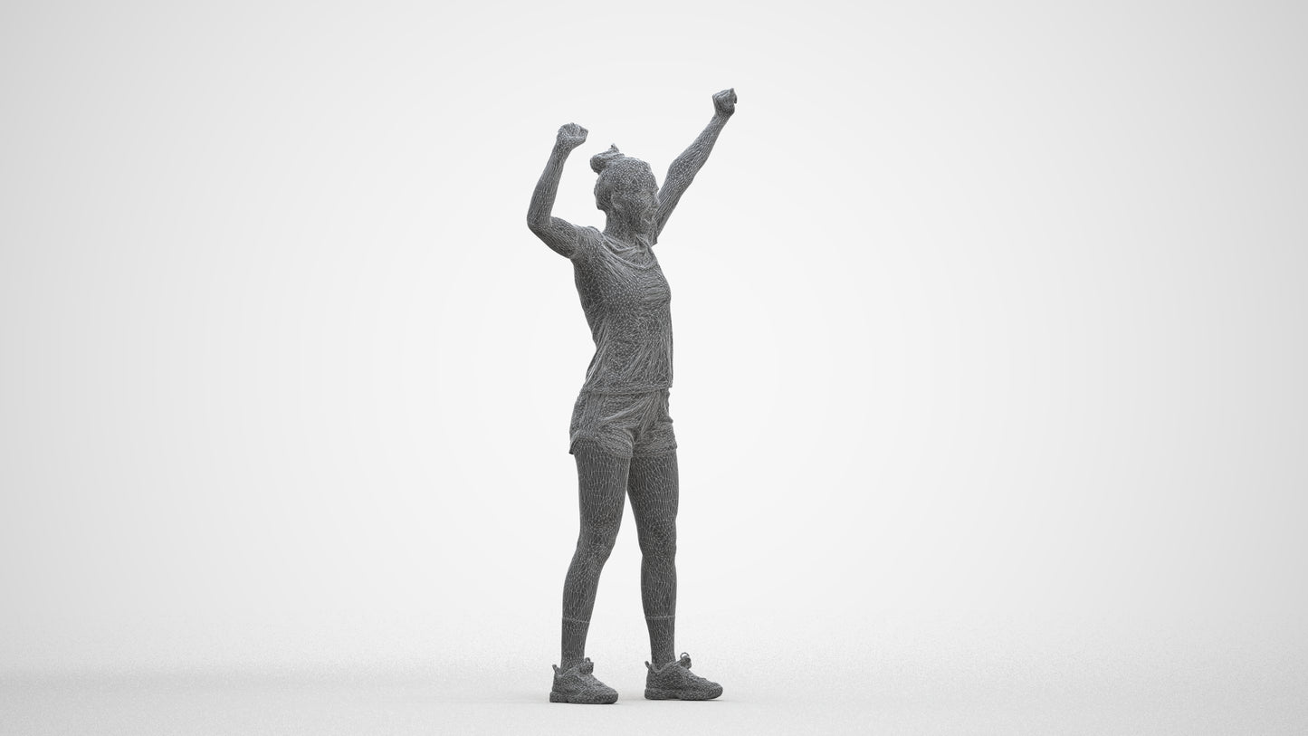 photogrammetry 3D woman sport, realistic human model archviz FBX, three-quarter front view render