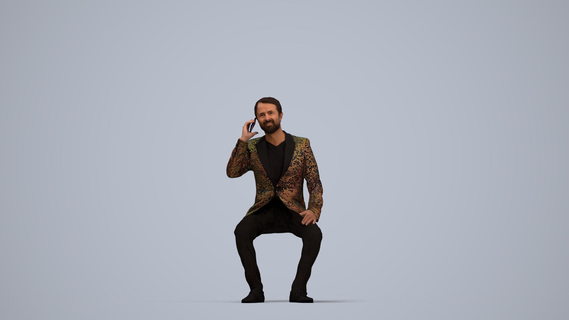 3D scanned man formalaffairs formal, photorealistic archviz people for Enscape and SketchUp, top-down view render