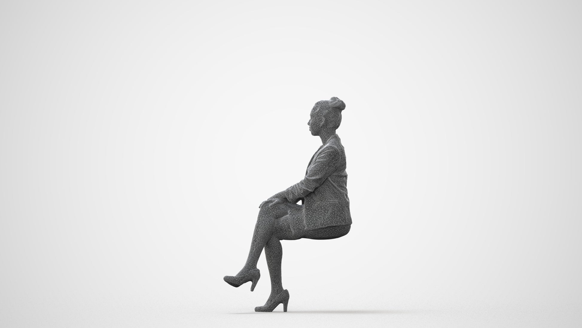 3D scanned woman business, photorealistic archviz people for Enscape and SketchUp, square thumbnail