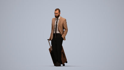 realistic 3D people man business, render-ready for V-Ray and Corona, FBX OBJ, top-down view render