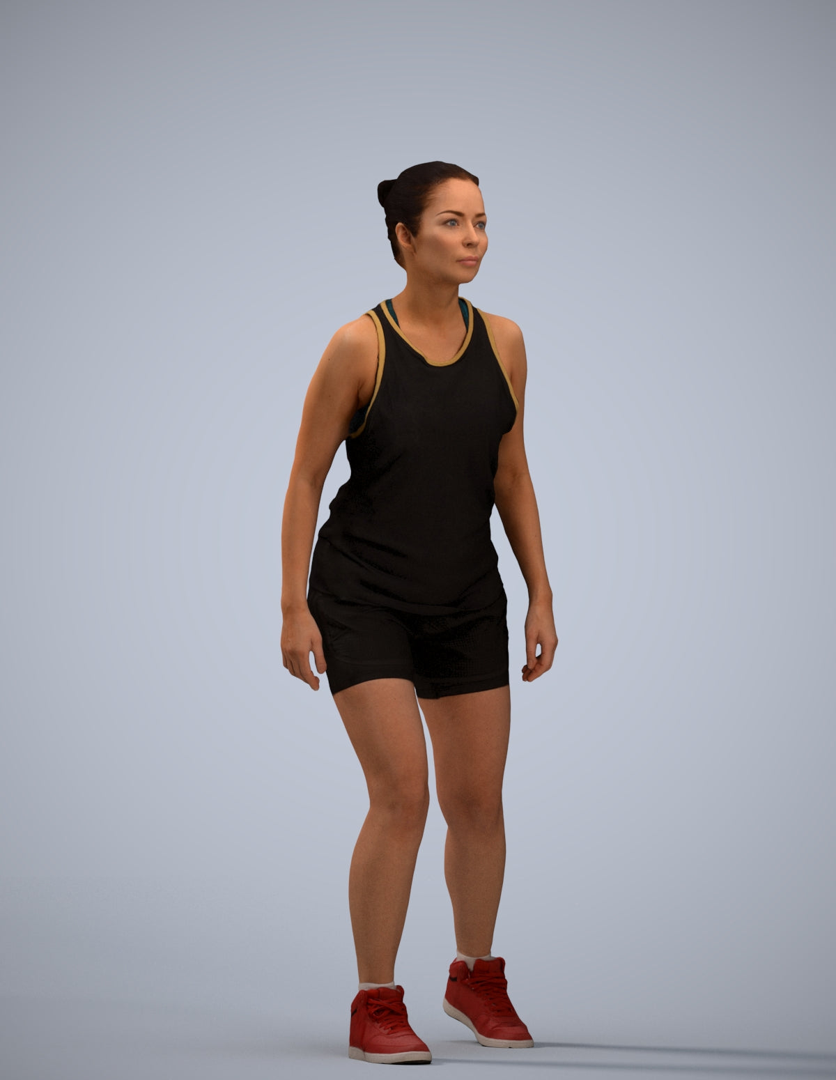 3D people model woman sport, scanned human for 3ds Max rendering