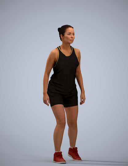 3D people model woman sport, scanned human for 3ds Max rendering