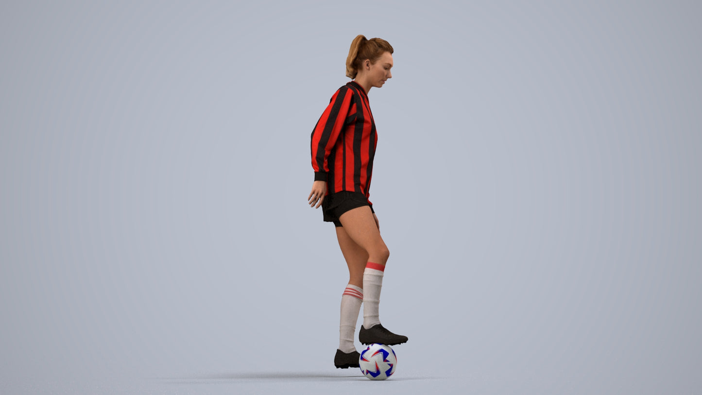 realistic 3D woman sport, scanned archviz people for Blender and 3ds Max, side view render