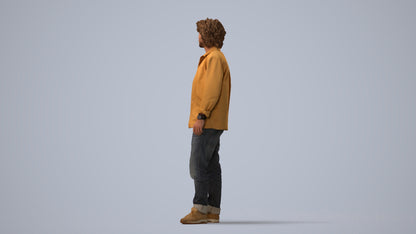 realistic 3D people man casual standing, render-ready for V-Ray and Corona, FBX OBJ, three-quarter view render