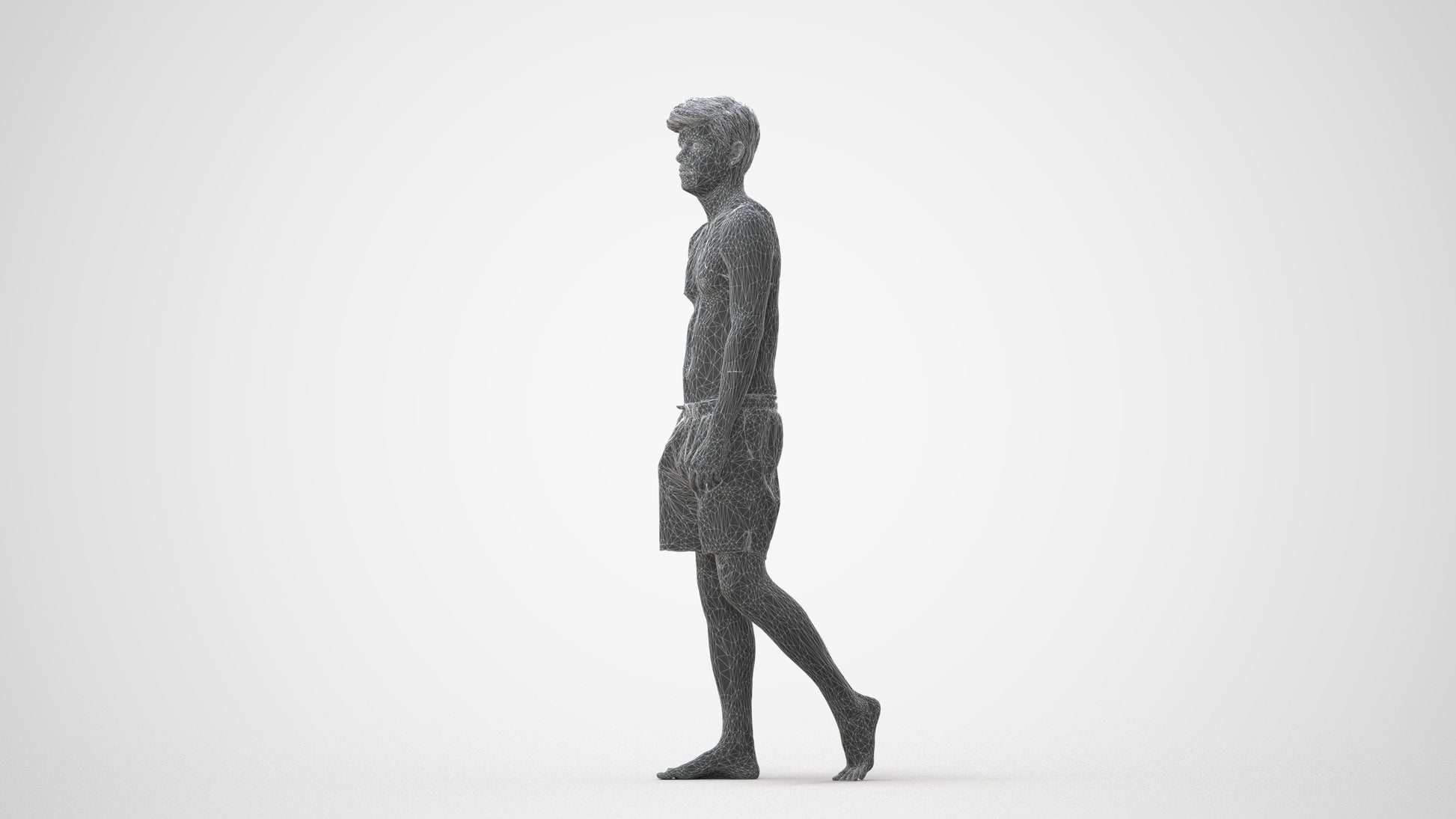 scanned 3D man pool, photogrammetry people for Enscape and V-Ray, square thumbnail