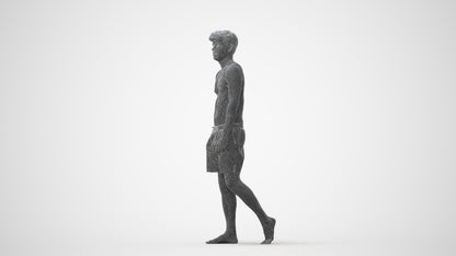 scanned 3D man pool, photogrammetry people for Enscape and V-Ray, square thumbnail