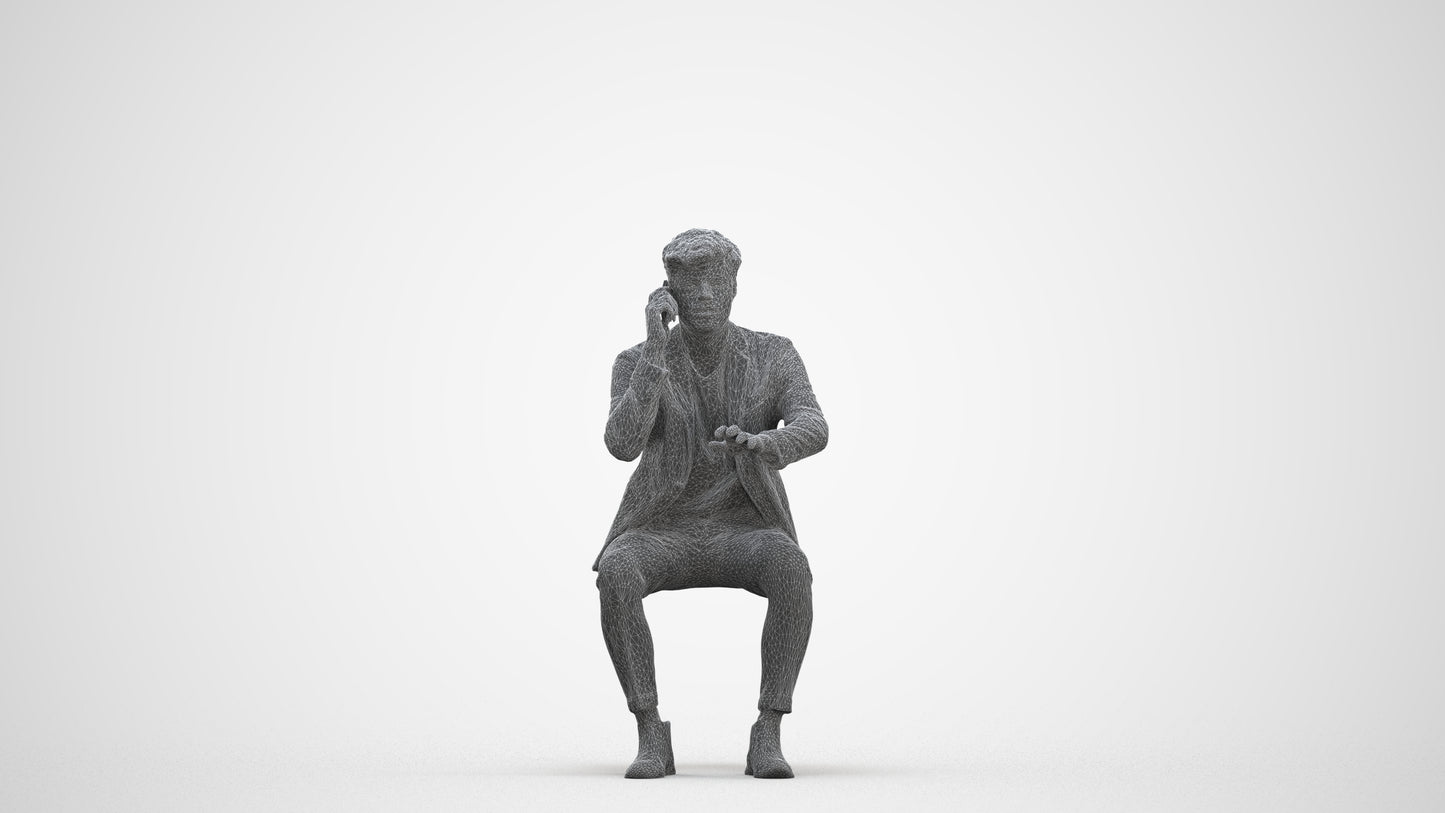 3D scanned man business, photorealistic archviz people for Enscape and SketchUp, three-quarter front view render