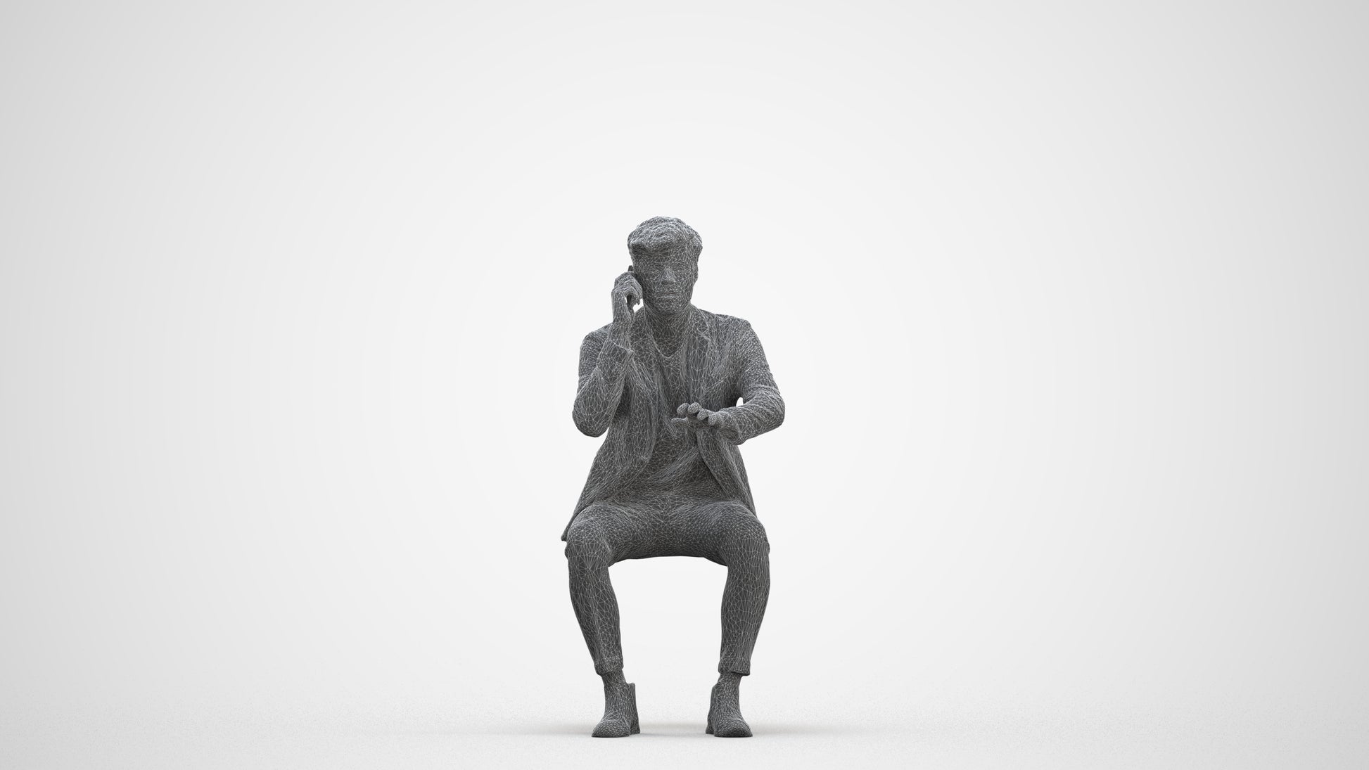 3D scanned man business, photorealistic archviz people for Enscape and SketchUp, three-quarter front view render