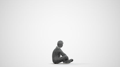 3D human model boy casual kids, photogrammetry scanned person for archviz, wireframe front view