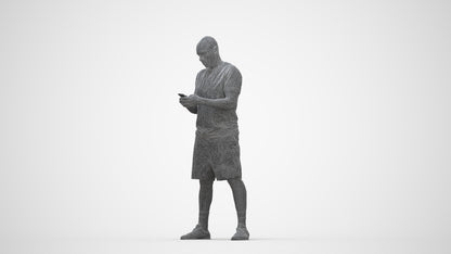 realistic 3D human man sport, archviz people FBX OBJ for Blender, wireframe back view