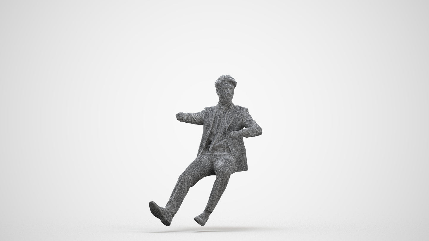 realistic 3D human man business driving, archviz people FBX OBJ for Blender, three-quarter front view render