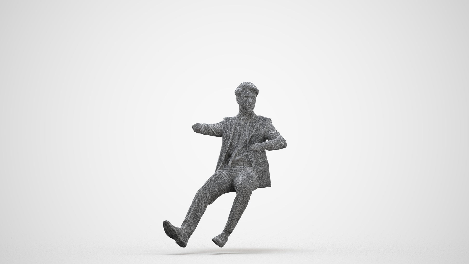 realistic 3D human man business driving, archviz people FBX OBJ for Blender, three-quarter front view render
